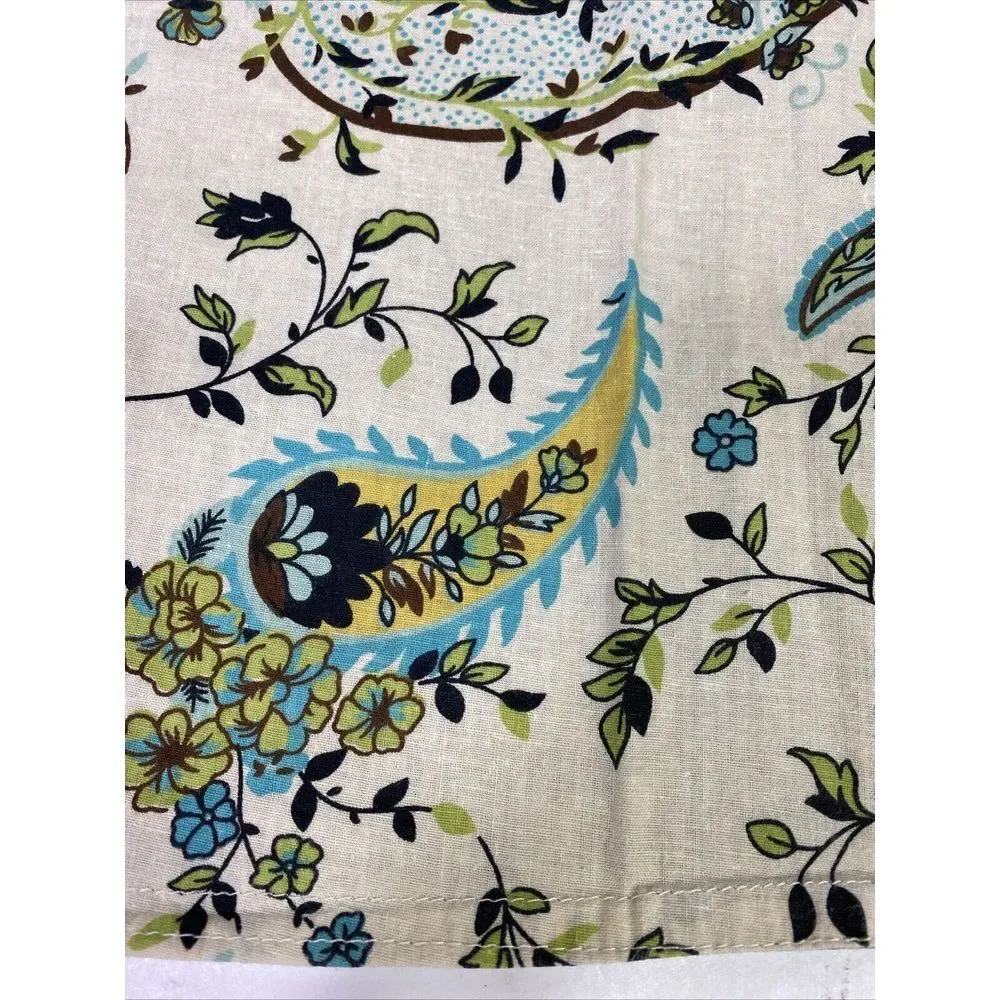 Great Finds Place Mats Good Friends 12 Placemats‎ White Green Paisley 17x16.5